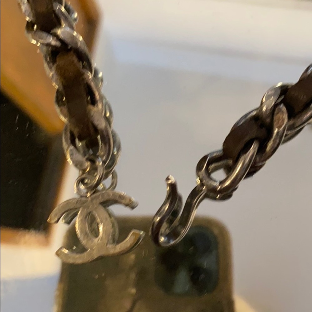 Chanel Nickel/silver brown leather belt - Picture 12 of 13